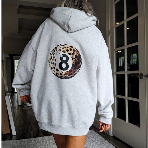 Gildan Tops - NWT Leopard 8 Ball Hoodie